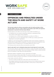 Offences and Penalties under the Health and Safety at Work Act 2015