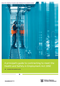 A principal`s guide to contracting to meet the Health and Safety in