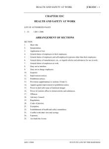 Health and Safety at Work Act - Bahamas Laws On-Line