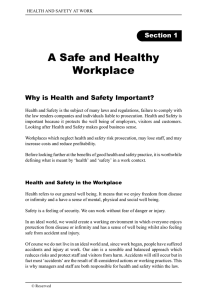 A Safe and Healthy Workplace