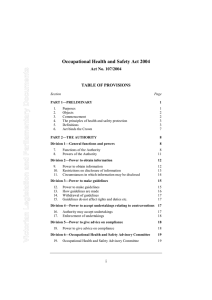 Occupational Health and Safety Act 2004