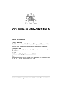 Work Health and Safety Act 2011