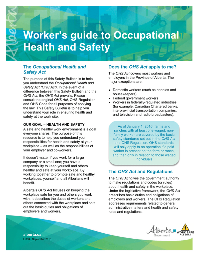 Worker`s Guide To Occuptional Health And Safety Act