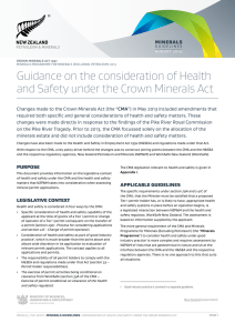 Health and Safety under the Crown Minerals Act