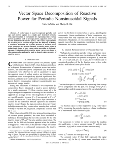 Vector Space Decomposition of Reactive Power for Periodic