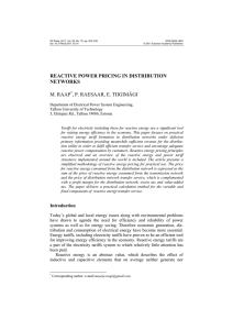 REACTIVE POWER PRICING IN DISTRIBUTION NETWORKS M