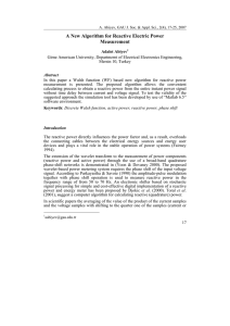 A New Algorithm for Reactive Electric Power Measurement