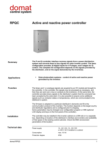 RPQC Active and reactive power controller