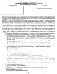LIHEAP 2015 Vendor Agreement - Pennsylvania Department of