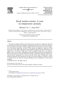 Stock market returns: A note on temperature anomaly