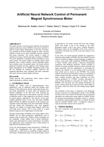 Artificial Neural Network Control of Permanent Magnet Synchronous