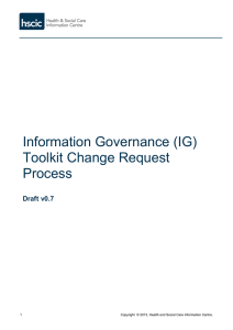 Information Governance (IG) Toolkit Change Request Process