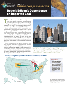 Detroit Edison`s Dependence on Imported Coal
