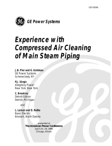 Experience with Compresses Air Cleaning of Main Steam Piping
