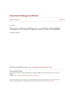 Taxation of Found Property and Other Windfalls