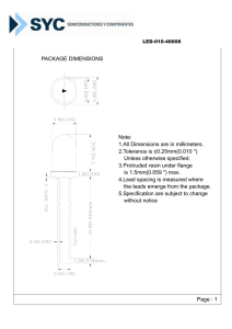 1.All Dimensions are in millimeters. 2.Tolerance is ±0.25mm(0.010