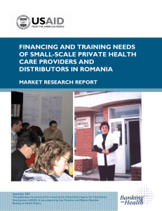 financing and training needs of small-scale private