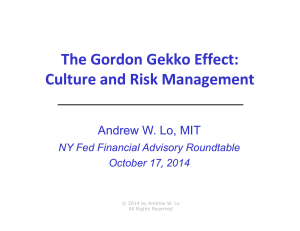 Andrew W. Lo Presentation - Federal Reserve Bank of New York