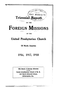 F oreign M issions United Presbyterian Church