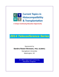 2014 brochure - Current Topics in Histocompatibility
