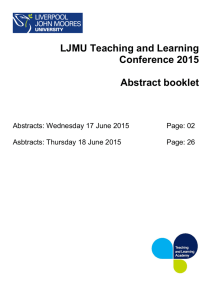 LJMU Teaching and Learning Conference 2015 Abstract booklet