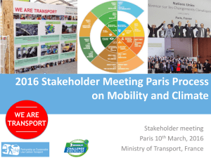 2016 Stakeholder Meeting Paris Process on Mobility and