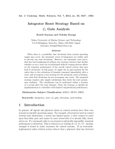 Integrator reset strategy based on L_2 gain analysis