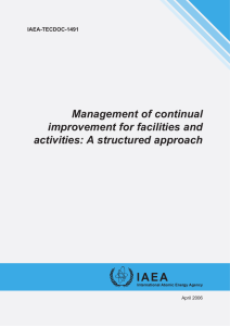 Management of continual improvement for facilities and activities: A