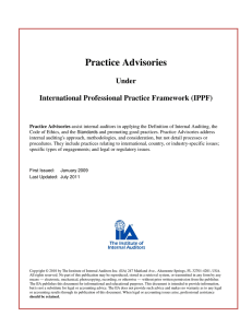 Practice Advisories - The Institute of Internal Auditors