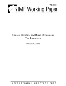 Causes, Benefits, and Risks of Business Tax Incentives