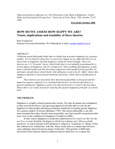 theories of happiness - University of Notre Dame