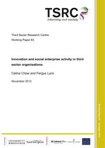 Innovation and social enterprise activity in third sector organisations