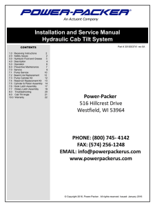 Installation and Service Manual Hydraulic Cab Tilt - Power