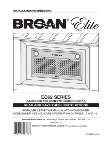 Broan Elite EC62 Series Installation Guide (SV08970 rev. B):Best