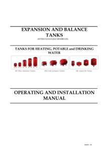 expansion and balance tanks operating and installation manual
