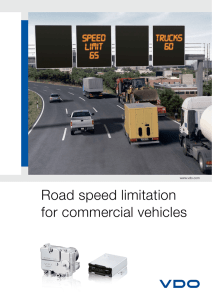 Road speed limitation for commercial vehicles
