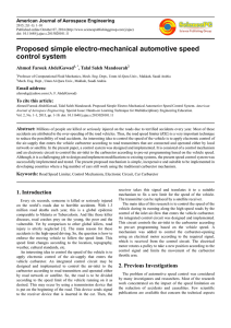 Proposed simple electro-mechanical automotive speed control system