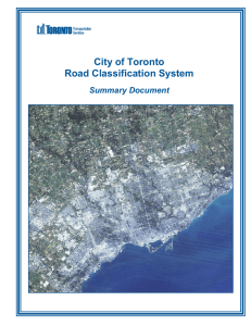 City of Toronto Road Classification System: Summary Document.