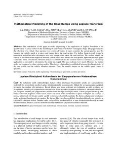 Mathematical Modelling of the Road Bumps Using Laplace Transform