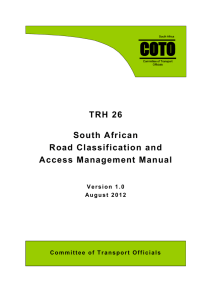 SA Road Classification and Access Manual