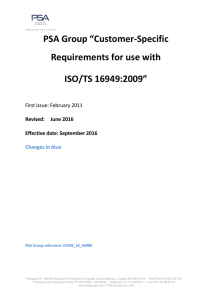 PSA Group “Customer-Specific Requirements for use with ISO/TS