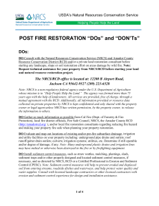 POST FIRE RESTORATION “DOs” and “DON`Ts”