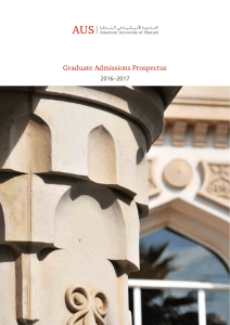 Graduate Admissions Prospectus - American University of Sharjah