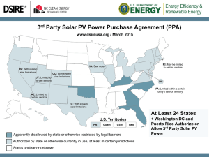 3rd Party Solar PV Power Purchase Agreement (PPA)