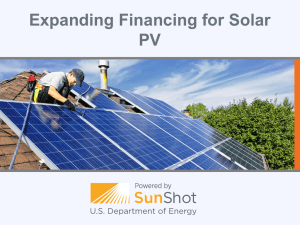 Expanding Financing for Solar PV