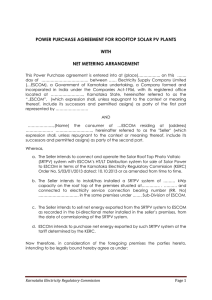 Draft PPA with net metering for Solar Rooftop PV Plants