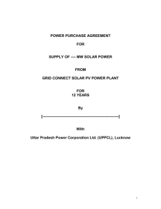 Power Purchase Agreement to Solar Power