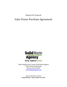 Solar Power Purchase Agreement - Solid Waste Agency