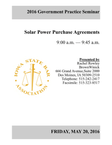 Solar Power Purchase Agreements - The Iowa State Bar Association