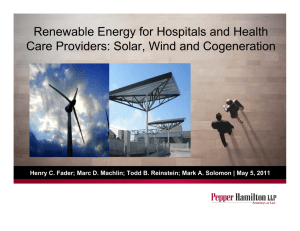 Renewable Energy for Hospitals and Health Care Providers: Solar